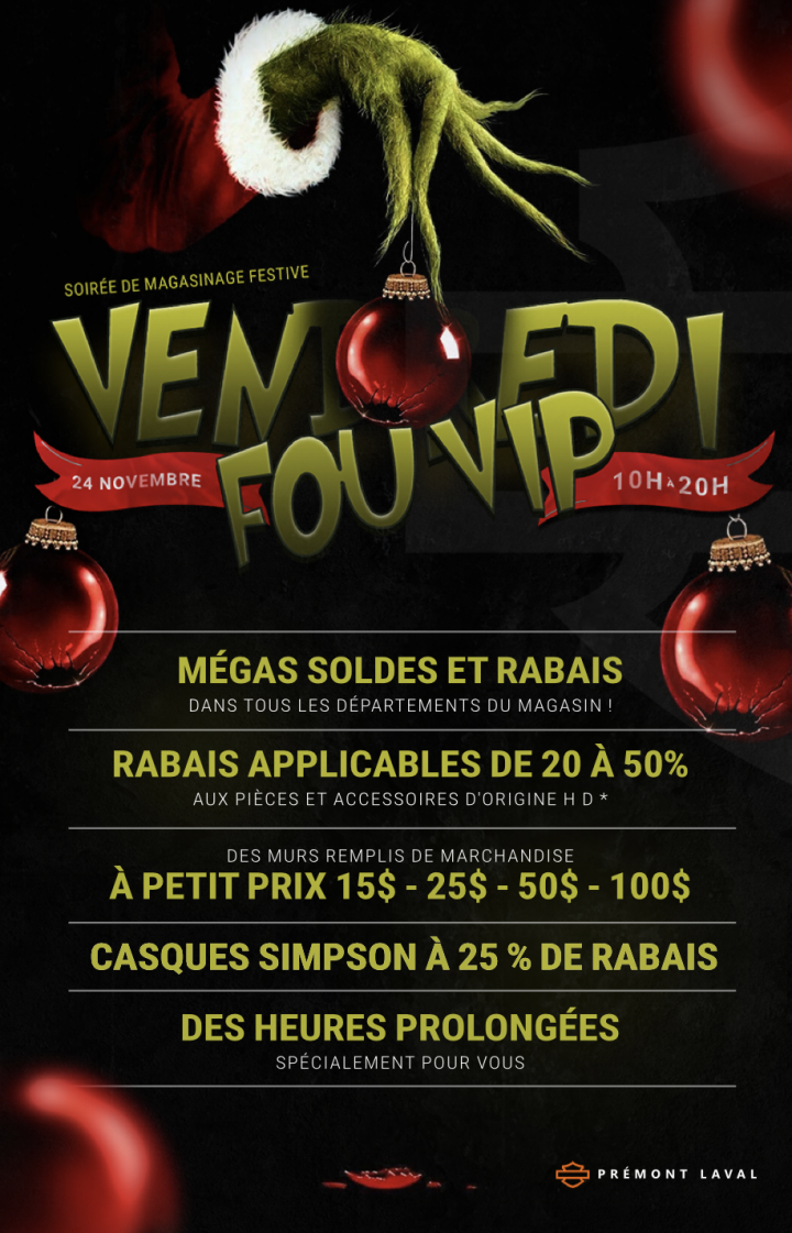 VOS OFFRES DU VENDREDI FOU V.I.P